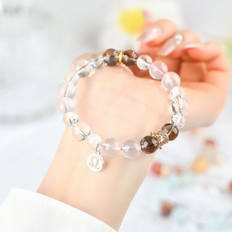12 Horoscope Zodiac Crystal Bracelet - Elastic Astrology Jewelry Gift - Healing Gemstone Birthday Bracelet