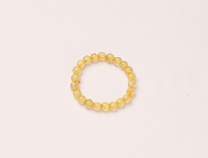 Natural strawberry quartz Pi Xiu ring, tourmaline, freshwater pearl, garnet crystal elastic cord ring