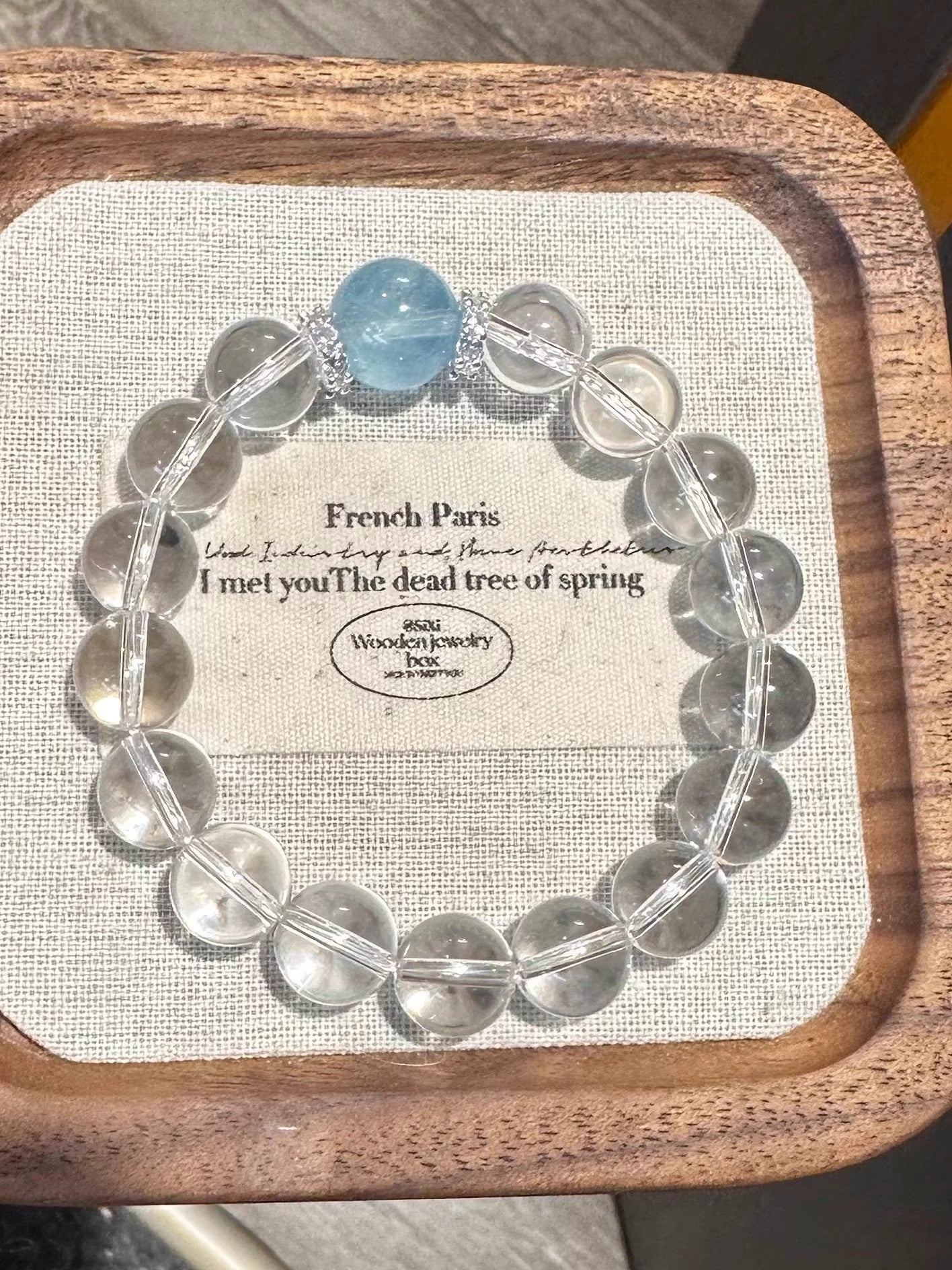 High quality natural Aquamarine&Clear Quartz Bracelet energy gemstone, Reiki healing crystal Bracelet, gift