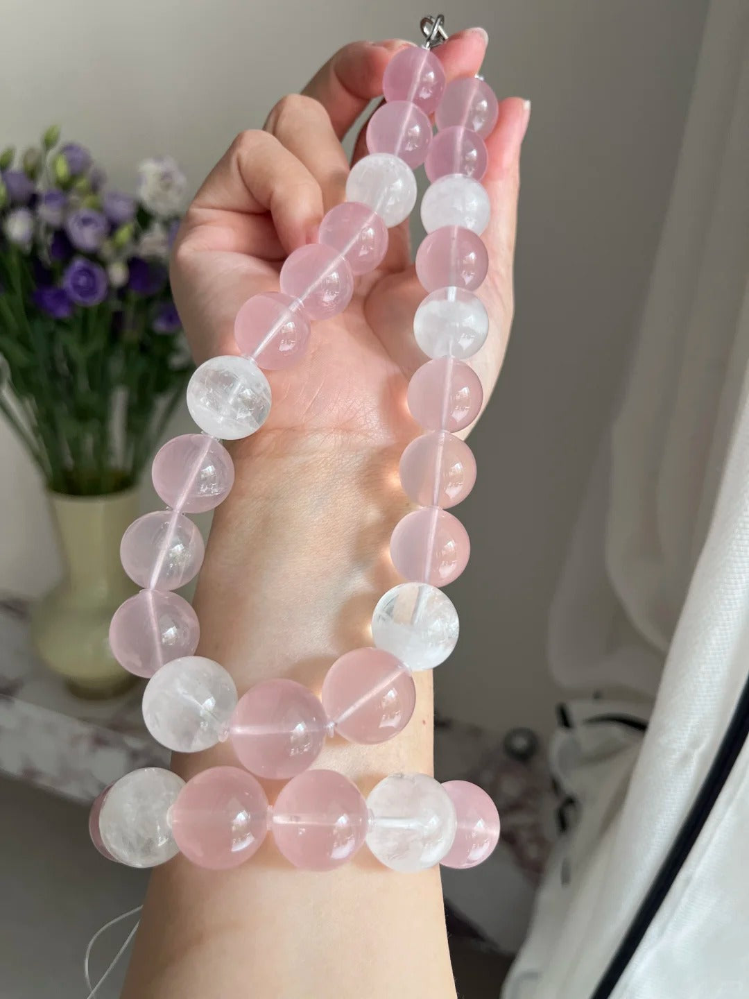 Designer Natural Rose Quartz Multi-Treasure Bracelet: Self-Love&Healing