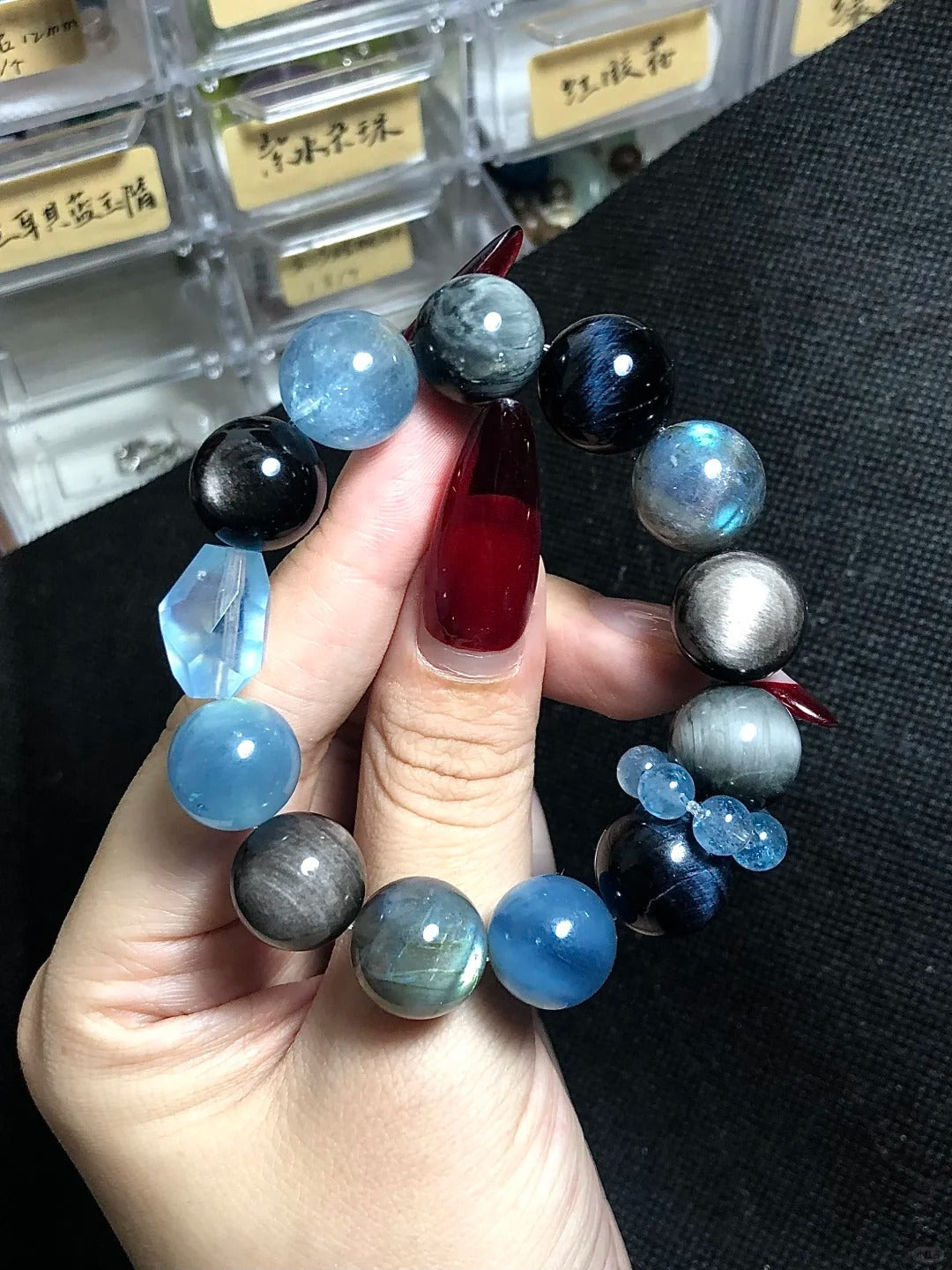 Aquamarine Multi-Gem Bracelet·Throat Chakra&Protection& Spiritual Awareness