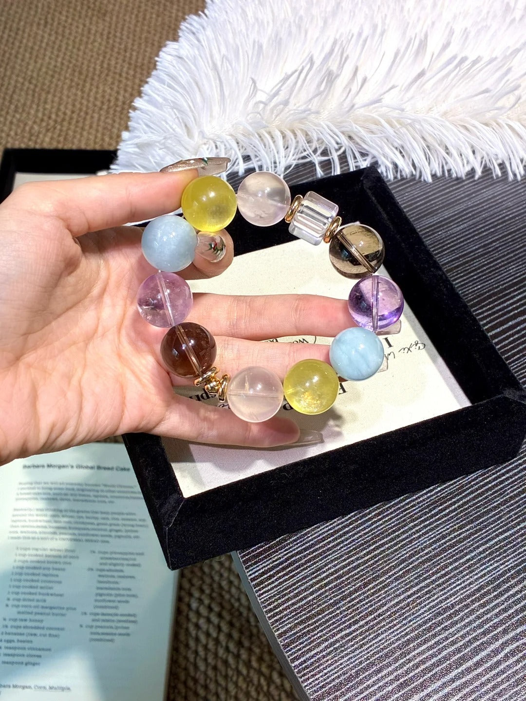 Rare 16mm Rainbow Gemstones Bracelet