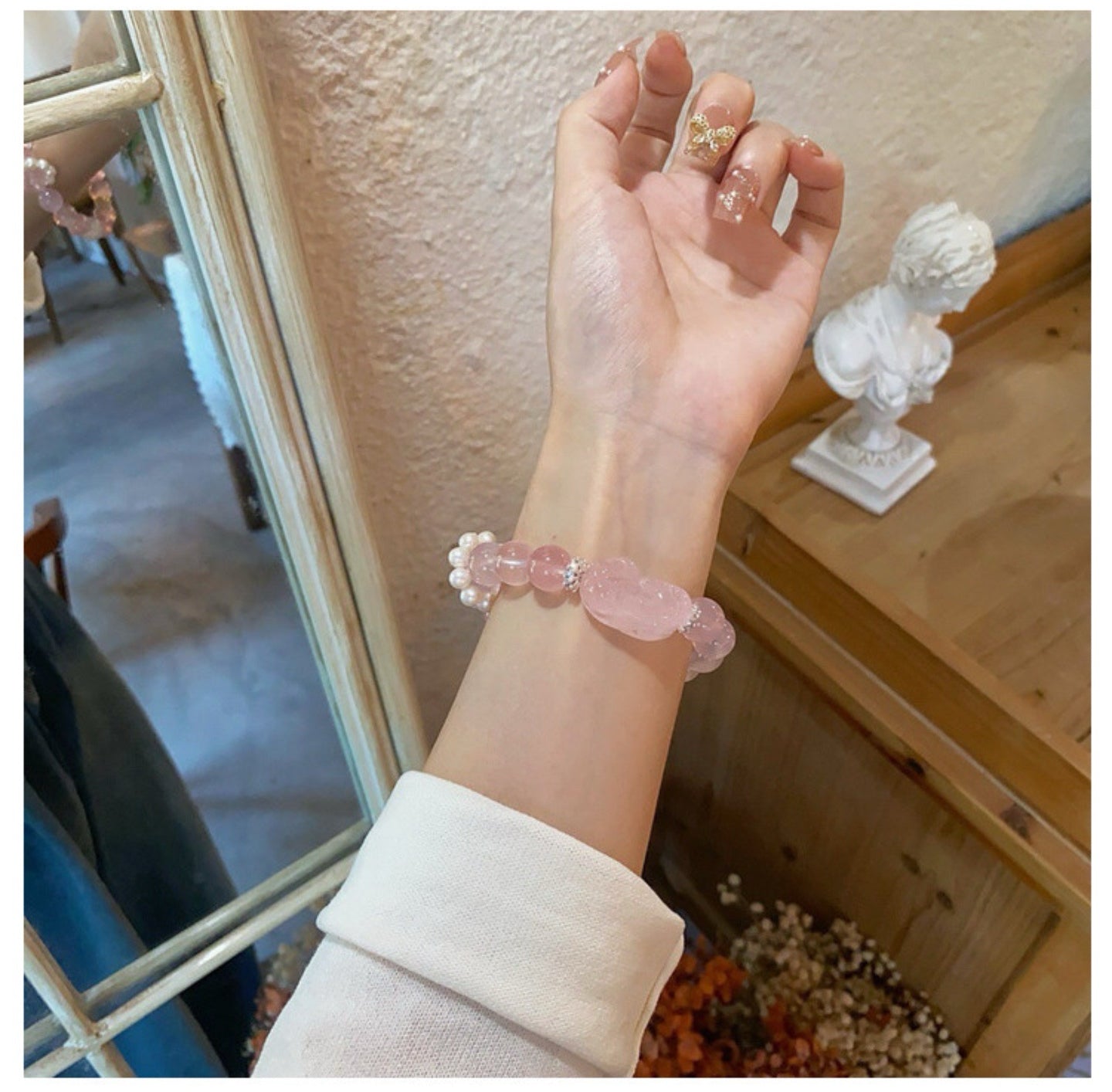 Pixiu Crystal Bracelet, Natural Madagascar Rose Quartz Bracelet, Feng Shui Bracelet, Lucky Chinese Pi Xiu, Pink Gemstone, Wealth Attraction Gift For Man or Woman