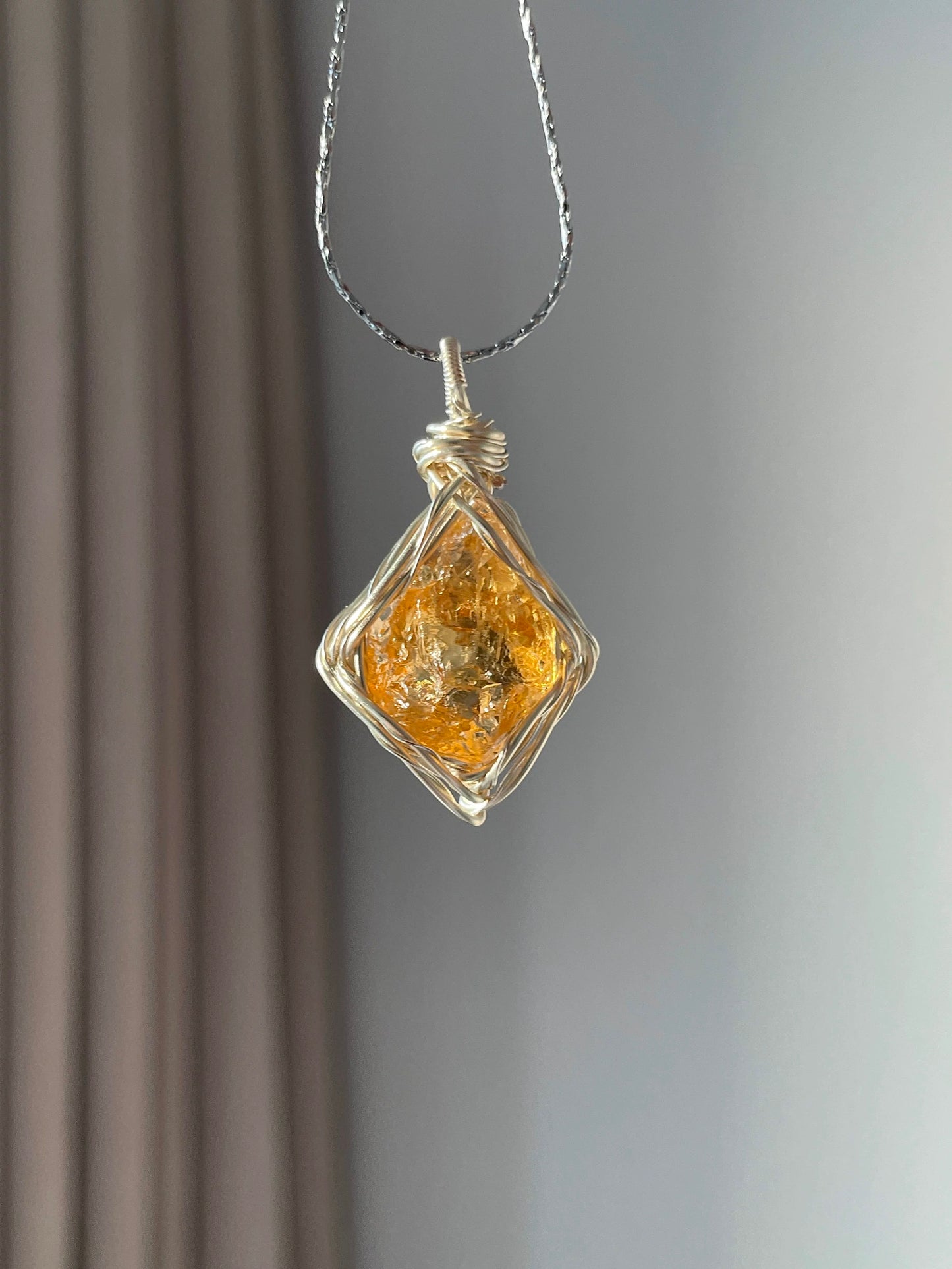 Raw Rough Crystal Cluster Pendant-Healing Crystal Jewelry Boho Pendant