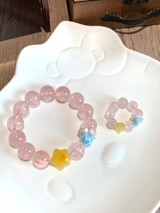 Rose Quartz&Larimar Bracelet- Love Energy+Stress Relief