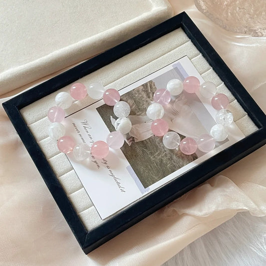 Designer Natural Rose Quartz Multi-Treasure Bracelet: Self-Love&Healing