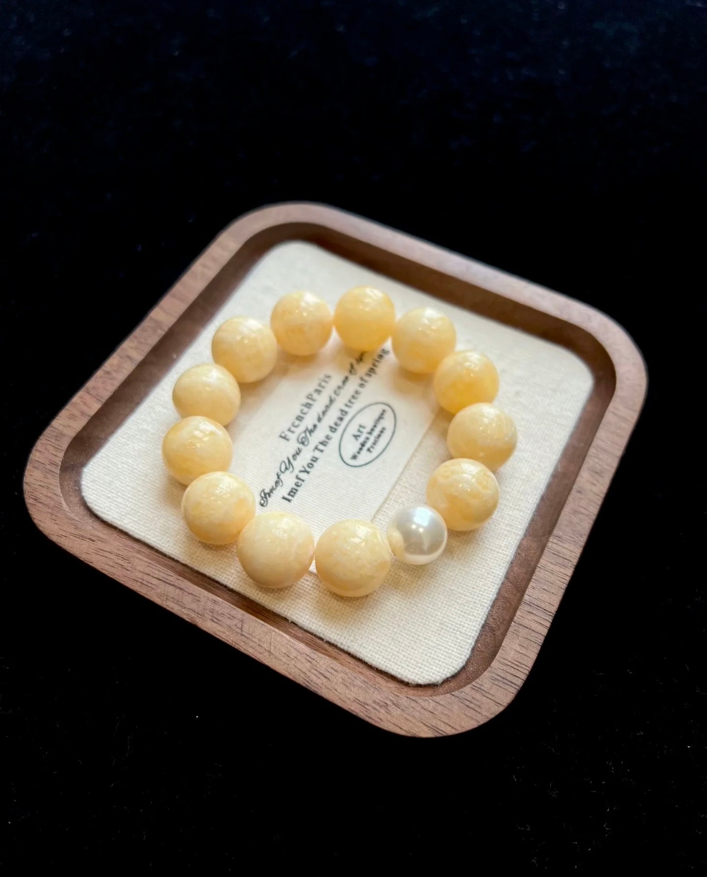Dessert-Inspired Mango Mousse  Collection - Original Design Natural Yellow Calcite Bracelet