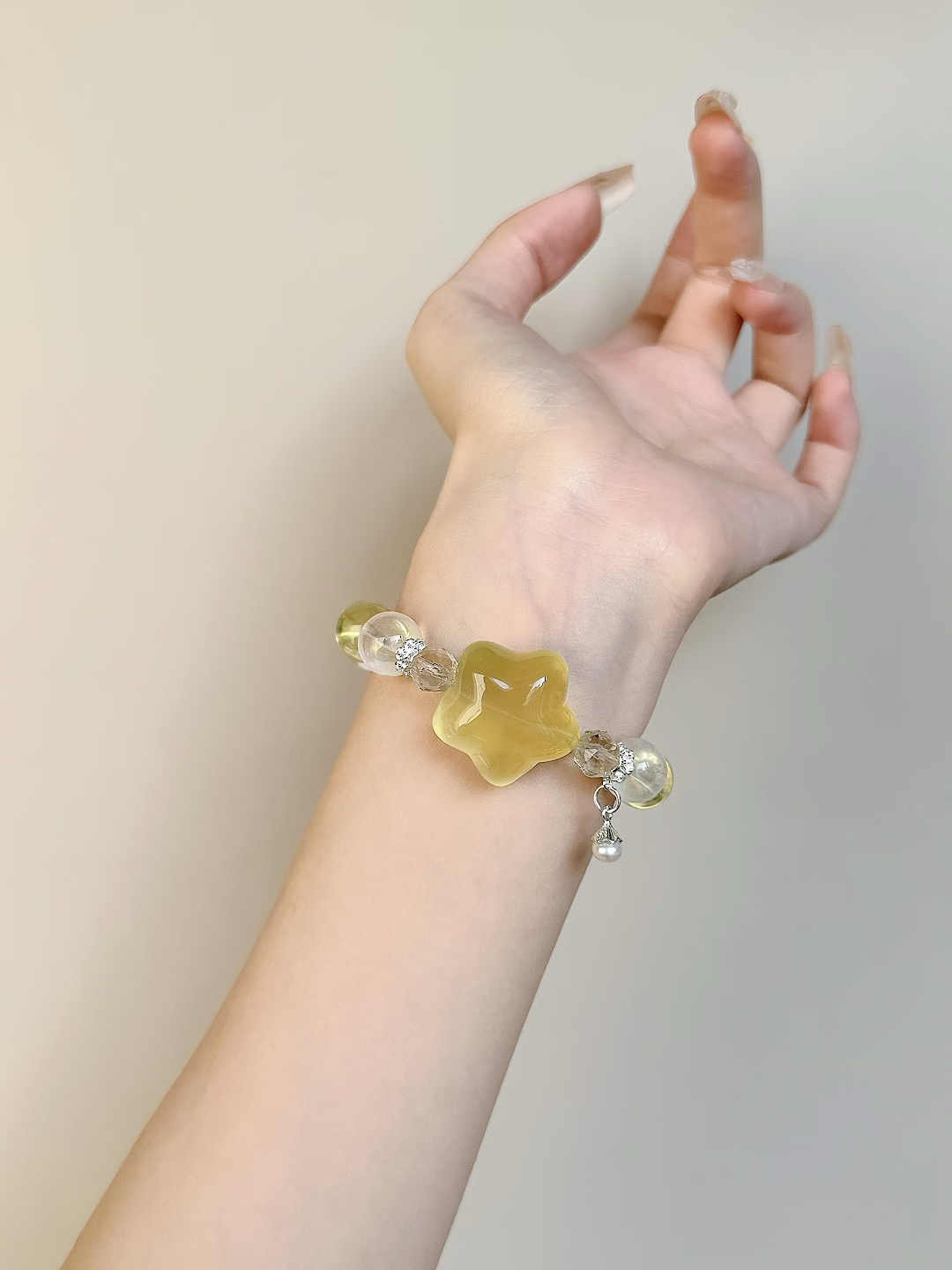 Natural Lemon Citrine&Clear Quartz Bracelet·Wealth&Purify&Healing
