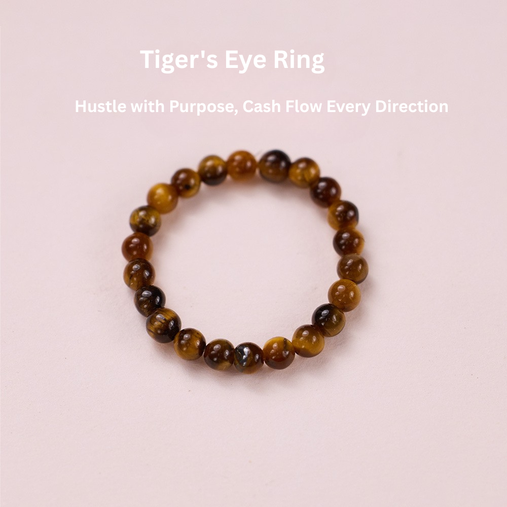Natural strawberry quartz Pi Xiu ring, tourmaline, freshwater pearl, garnet crystal elastic cord ring