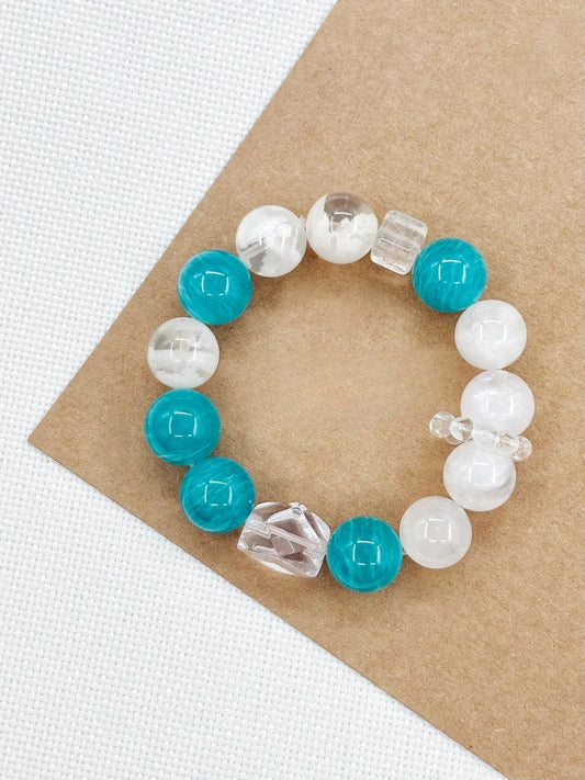 Natural Amazonite&Snowflake Phantom Quartz Bracelet·Courage&Personal Growth