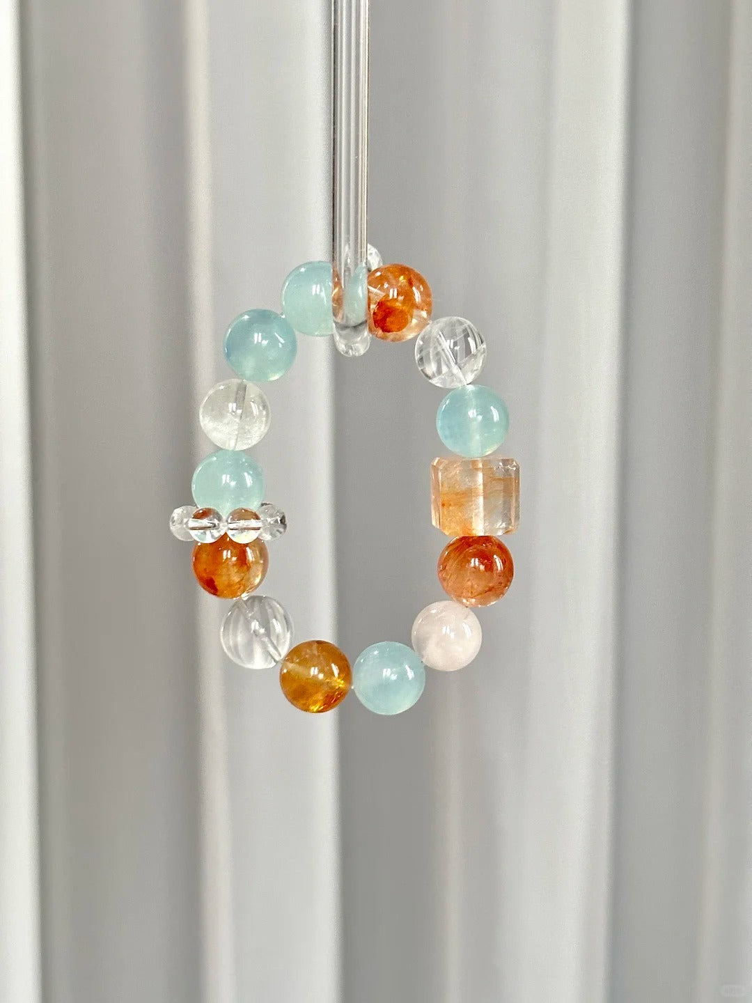 Glacier Aquamarine&Fanta Quartz Bracelet- Reduce Stress&Courage