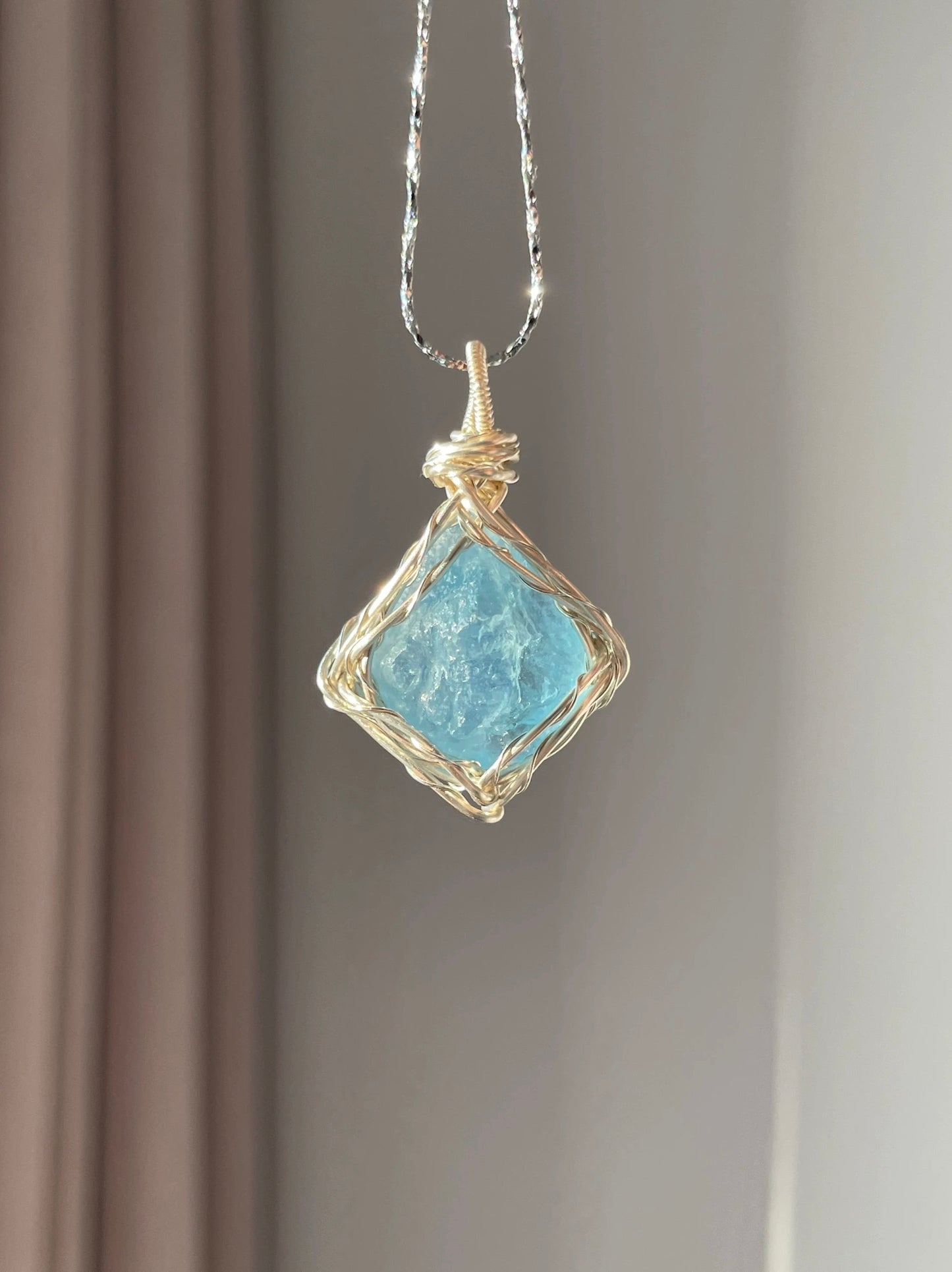 Raw Rough  Crystal Cluster Pendant-Healing Crystal Jewelry Boho Pendant