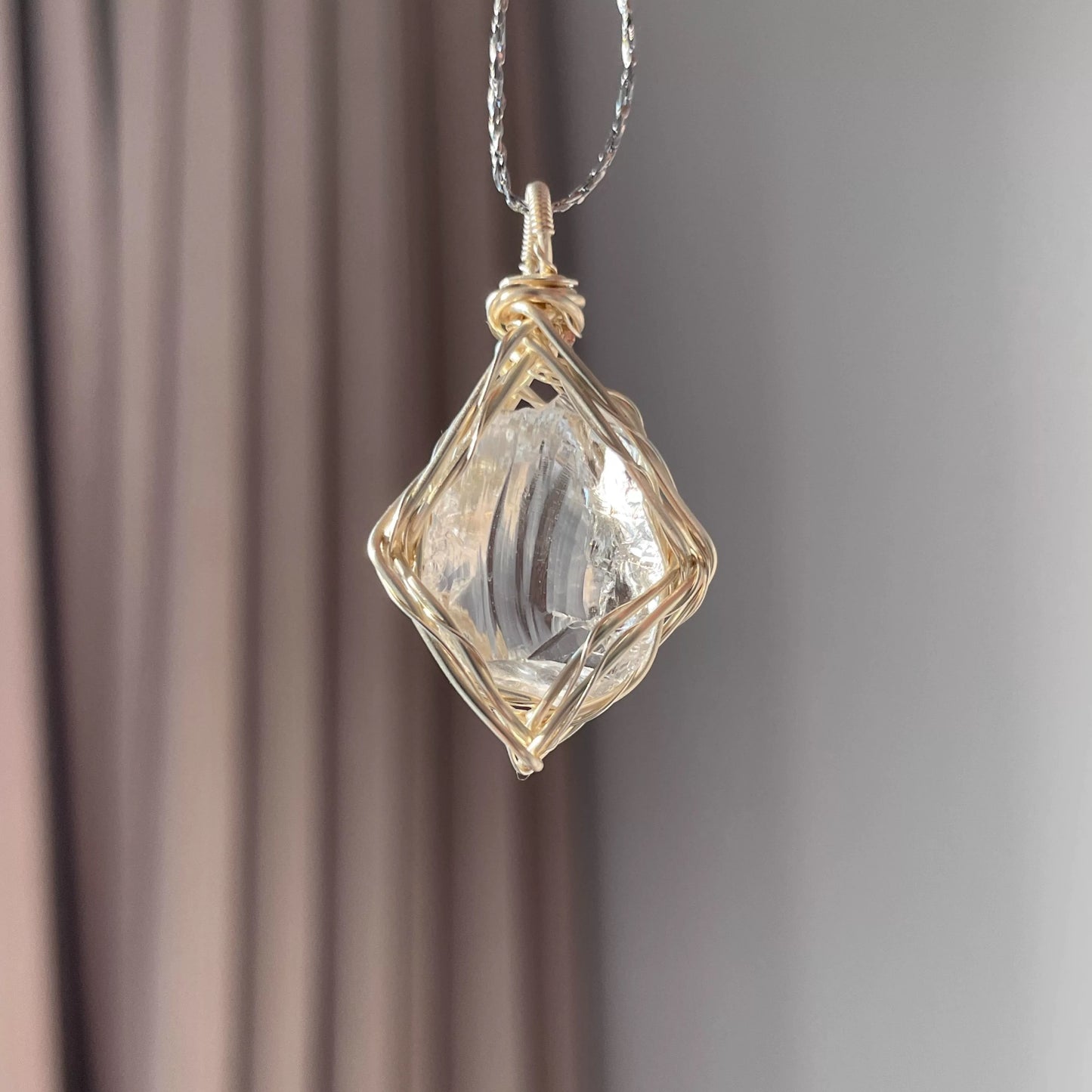 Raw Rough  Crystal Cluster Pendant-Healing Crystal Jewelry Boho Pendant