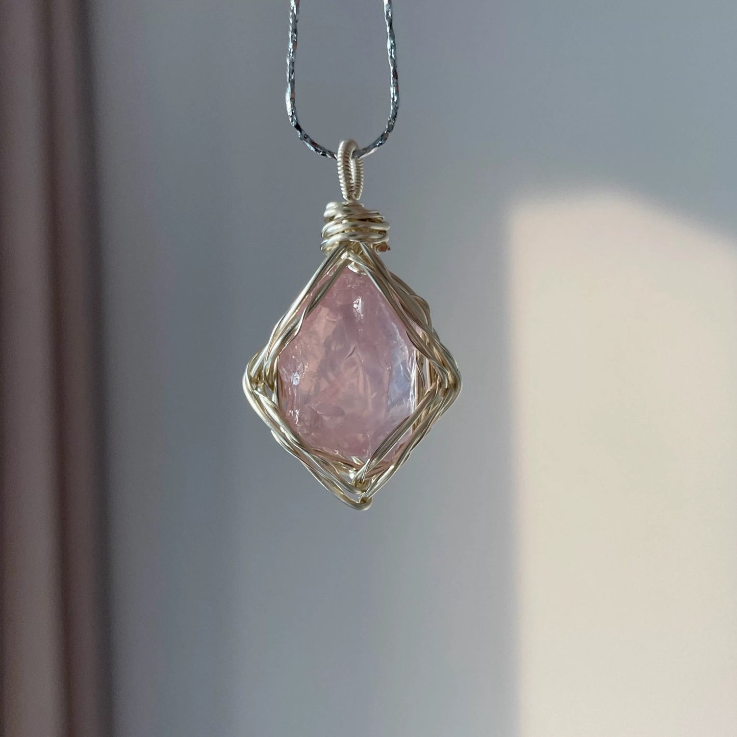 Raw Rough  Crystal Cluster Pendant-Healing Crystal Jewelry Boho Pendant